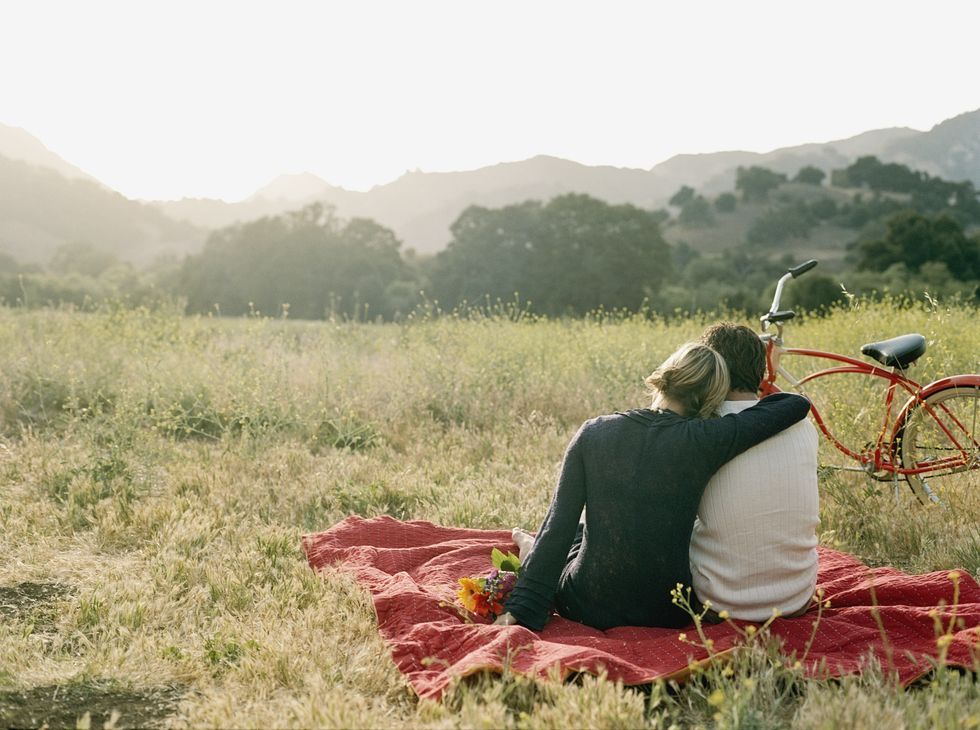 couple on picnic blanket