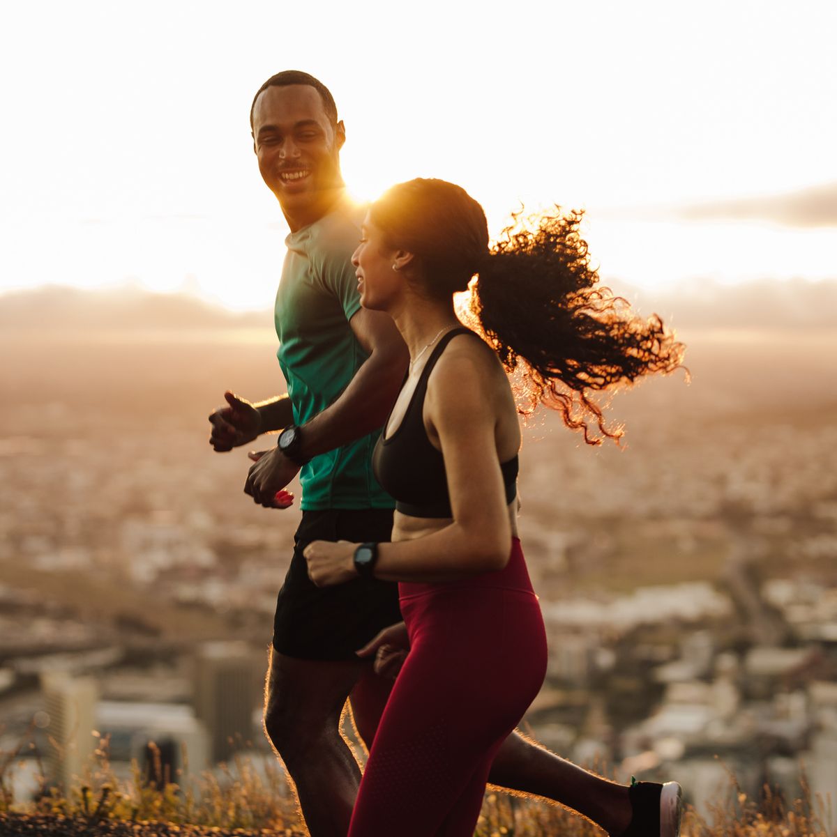 couple running at sunrise, exercise changes you down to your dna