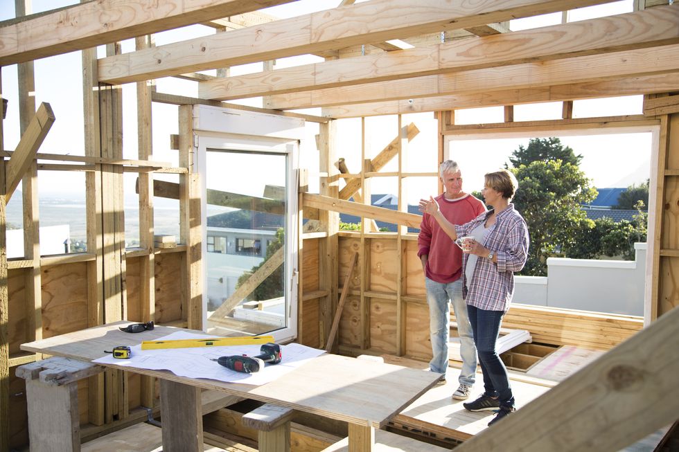 couple working together on a new home