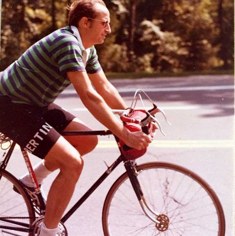 kathryn bertine's dad riding a bike