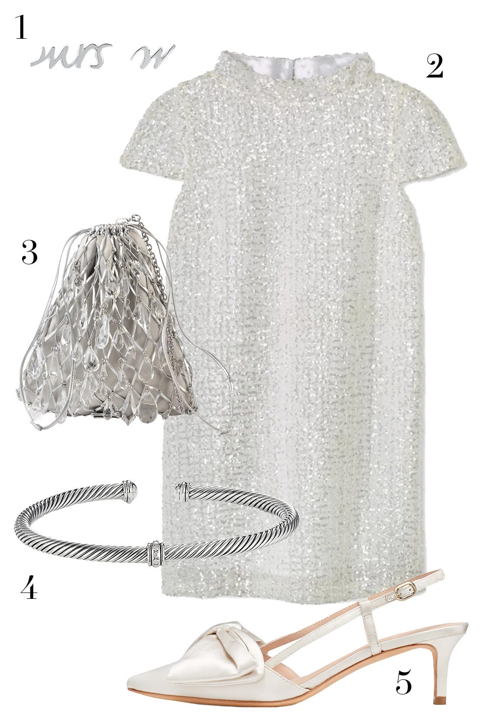 molly moorkamp sparkle dress, prada beaded mesh bag, david yurman cable bracelet, kate spade new york bow slingback kitten heel shoes, carbon  hyde mrs stud earrings