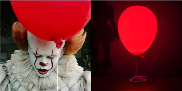 《牠》的靈魂人物「小丑潘尼懷斯」，手中拿著的紅色氣球所散發出詭譎、壓迫的氛圍，是許多人對於《牠》的經典印象，近日在歐美就流行著「紅色氣球桌燈」。