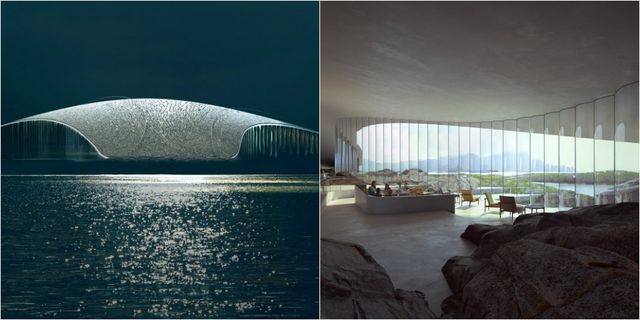 在挪威北邊外海的安島上，正在興建新的遊客中心「The Whale」，以鯨魚躍身於海面、拍打水面的模樣做為靈感，將動態之美幻化為永恆的建築設計。