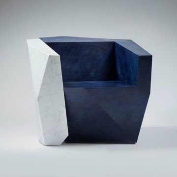 Blue, Product, Vase, Design, Architecture, Sculpture, Rock, Square, Furniture, Rectangle, 