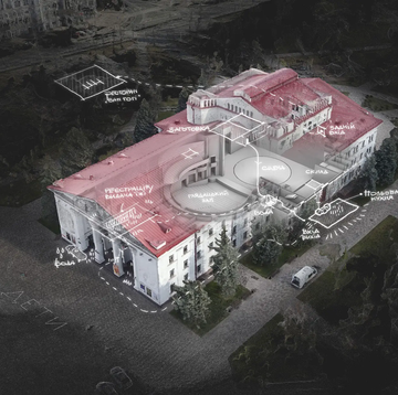 aerial view of a large building