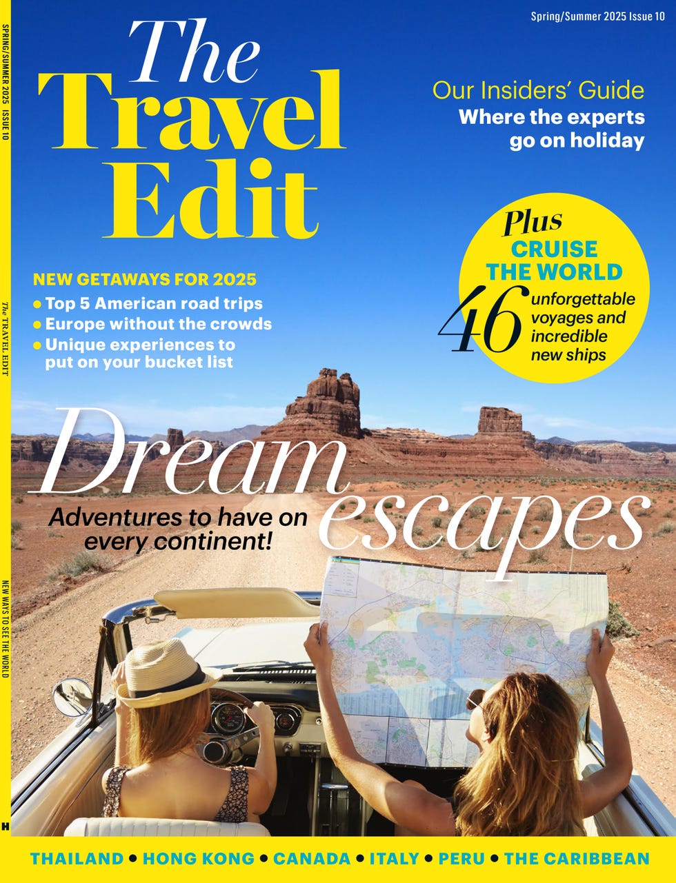 travel magazine cover featuring adventures and destinations