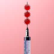 covid 19 cells on syringe's needle