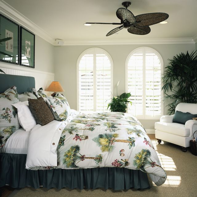 Cozy Beach Style Bedroom with Ceiling Fan