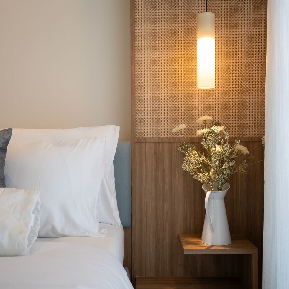 cozy bedroom corner with modern decor