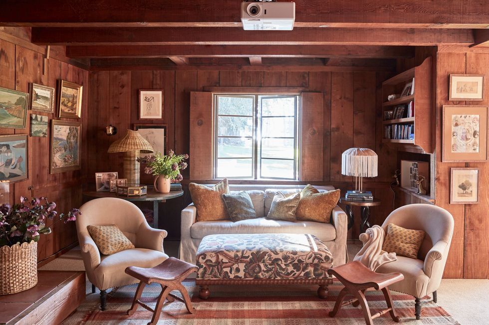 county vacation home in northern california with a cozy wood paneled living room