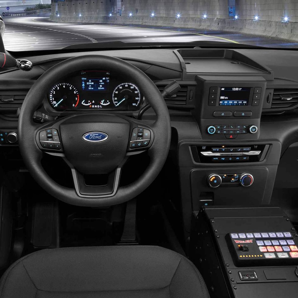 the interior inside the newest model of ford's police interceptor utility suv﻿