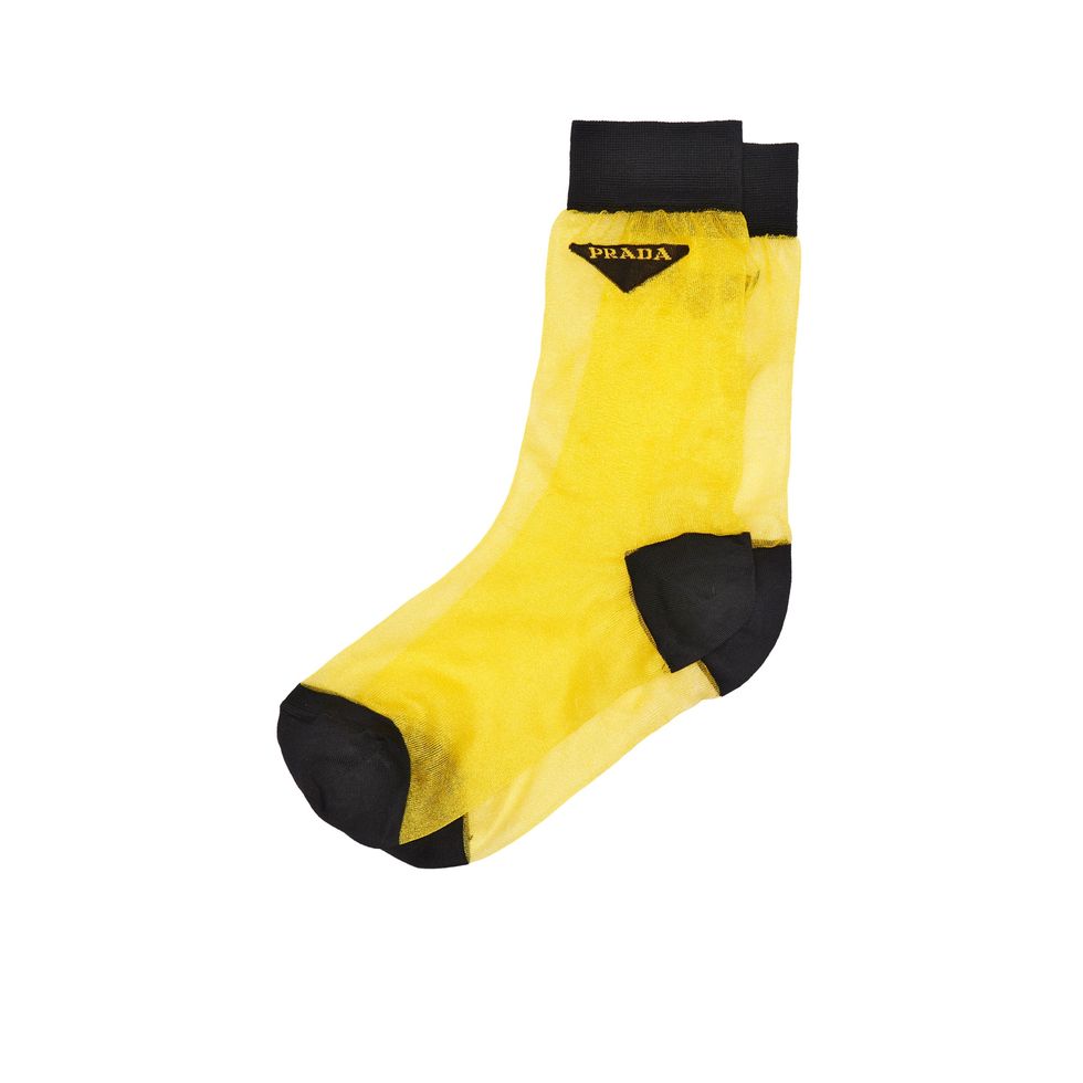 Yellow, Footwear, Sock, Personal protective equipment, Shoe, Fashion accessory, 