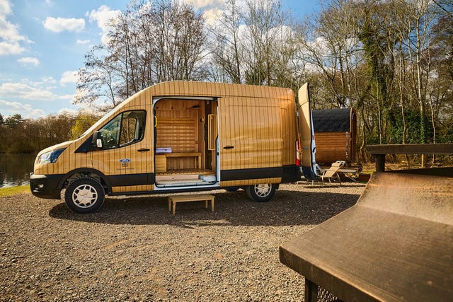 Ford Built a Mobile Sauna Out of an Electric Transit Van