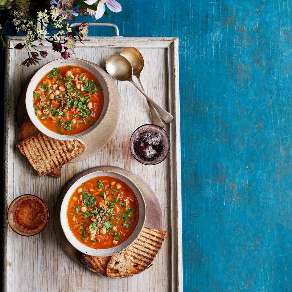 crab harrissa chickpea soup