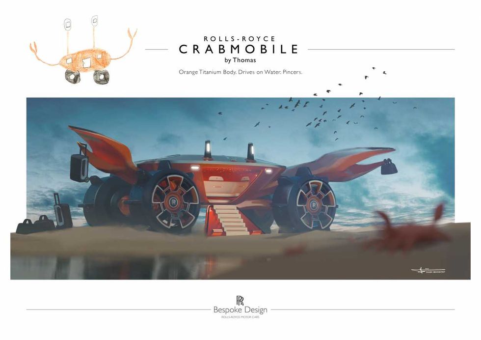 rolls royce crabmobile concurso de diseño para niños