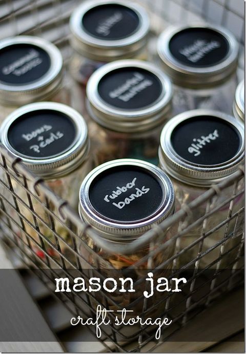craft room idea using mason jars