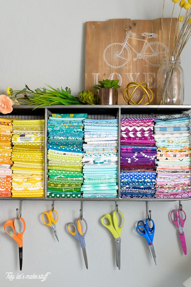 craft room organization - fabric