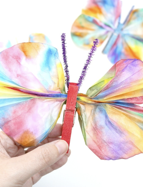 crafts for kids coffee filter butterfly