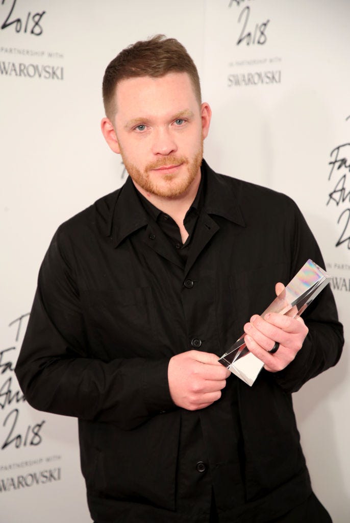 london, england december 10 craig green winner of british designer of the year menswear award in the winners room during the fashion awards 2018 in partnership with swarovski at royal albert hall on december 10, 2018 in london, england photo by mike marslandbfcmike marslandgetty images