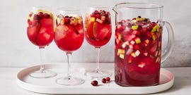 cranapple sangria in a wine glass