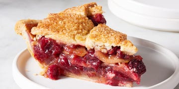 cranberry apple pie with a sugared pie crust