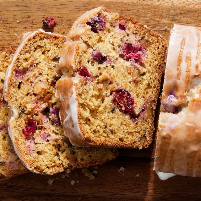 Cranberry Bread quick bread with cranberries and icing