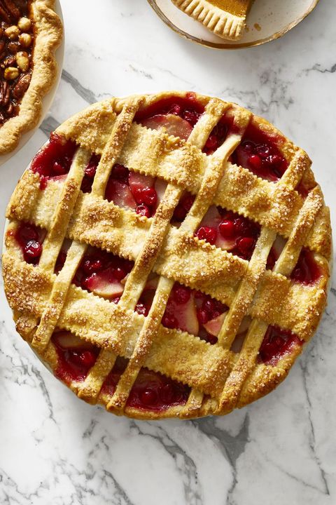 cranberry pear lattice pie