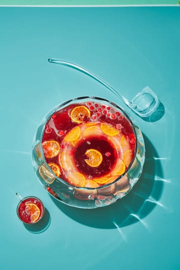 cocktail punch bowl with cranberry 75 punch