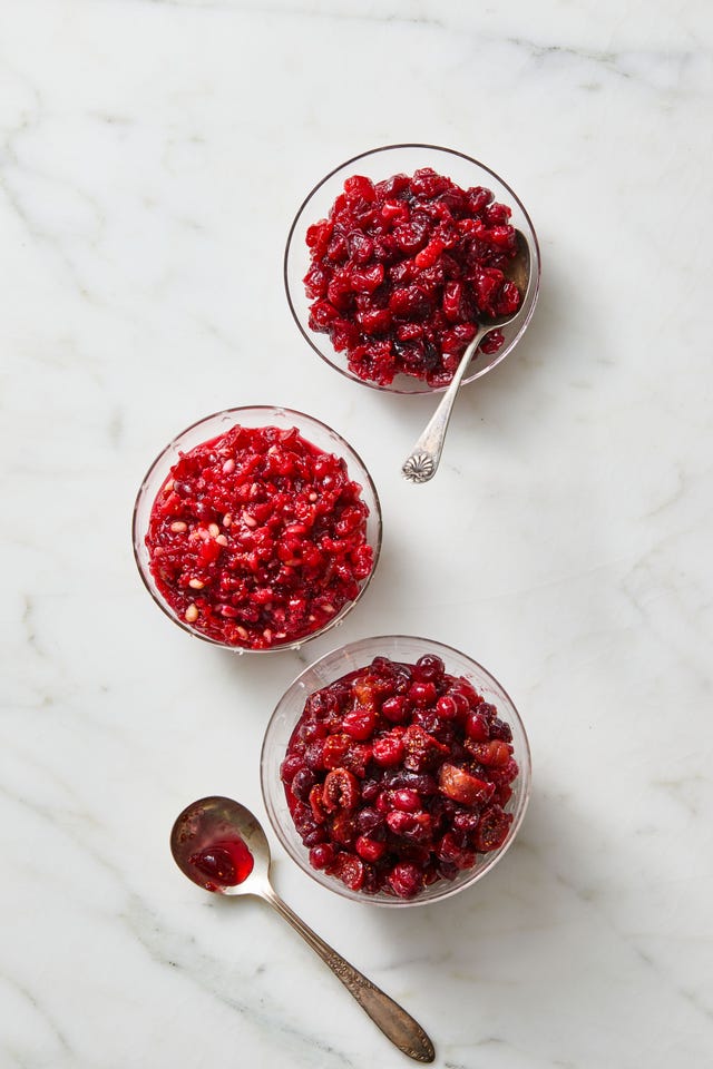 bowls of cranberry sauce