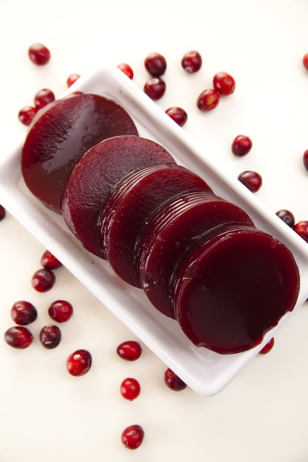 cranberry sauce on white