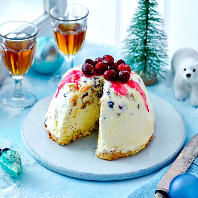 cranberry and white chocolate bombe