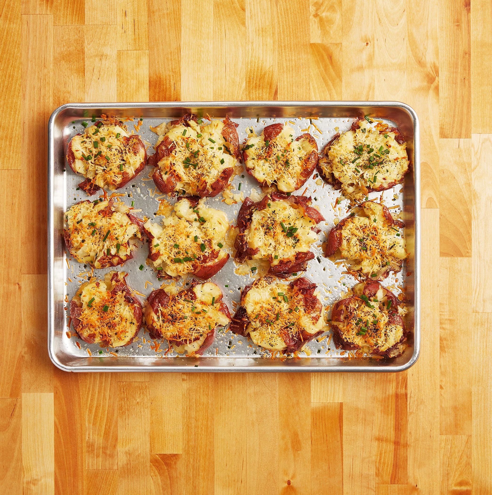 Smashed Mini Potatoes - Le Chef's Wife