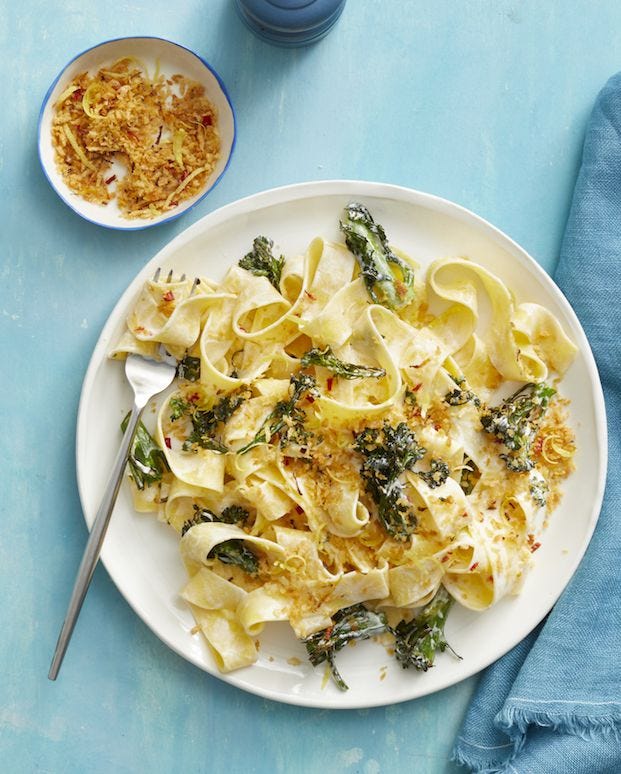 Best Creamy Broccolini Pasta with Chile Breadcrumbs - How to Make Creamy Broccolini  Pasta with Chile Breadcrumbs