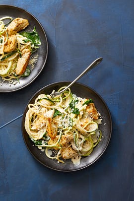 creamy chicken and zoodle spaghetti