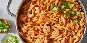creamy chipotle shrimp pasta with jalapenos