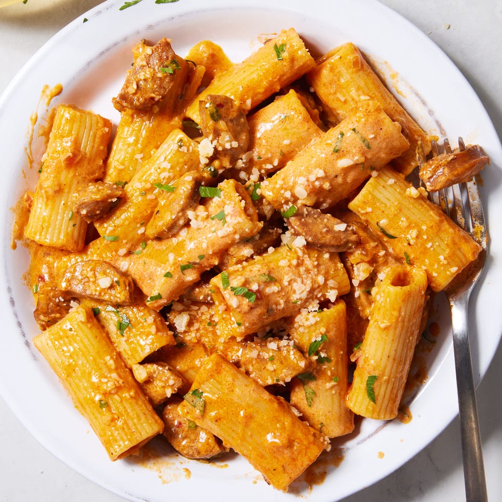creamy tomato pasta with chorizo