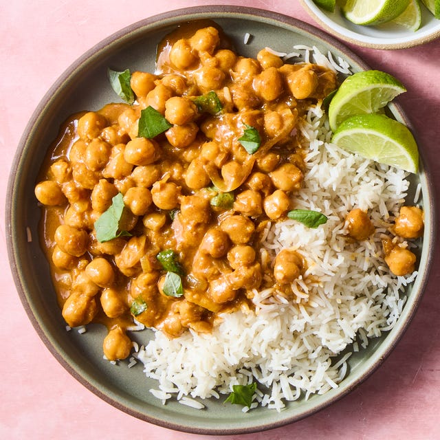 Creamy Coconut Lime Chickpea Skillet chickpeas in a creamy coconut lime sauce in a skillet