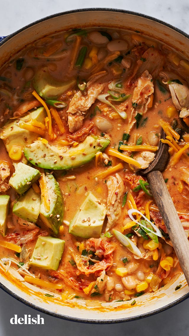 creamy gochujang white chicken chili