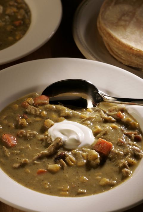 creamy green chile and chicken stew