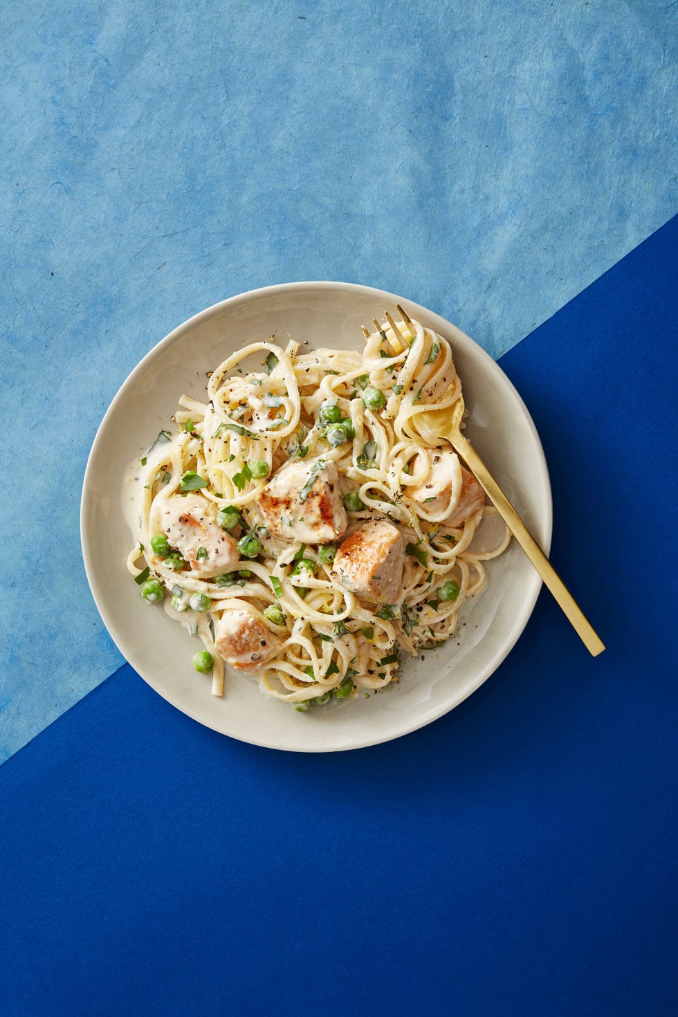 chicken lemon pasta with green peas