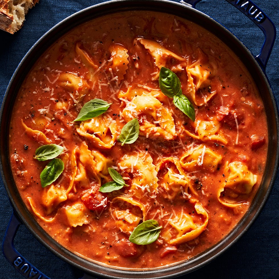 creamy parm tomato soup with fresh basil