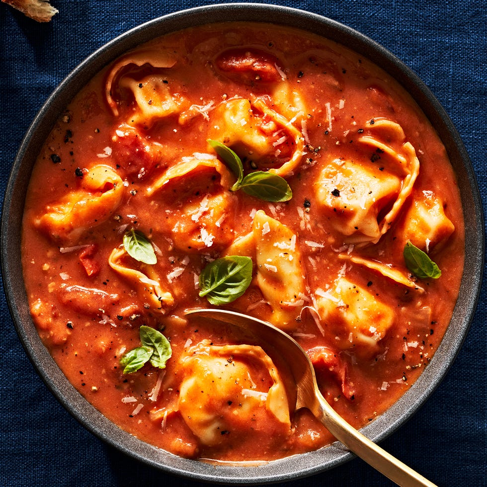 creamy parm tomato soup with fresh basil