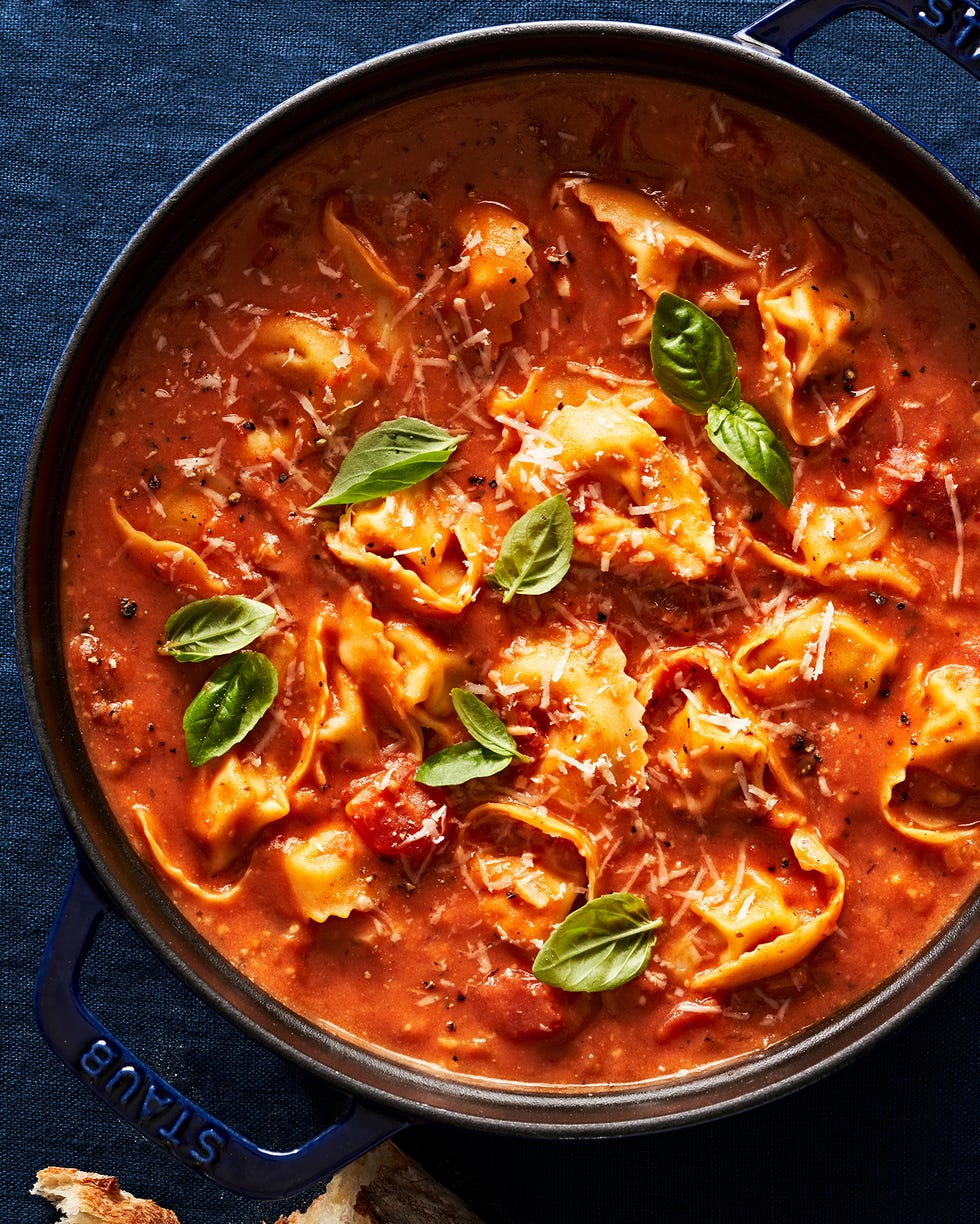 creamy parm tomato soup with fresh basil