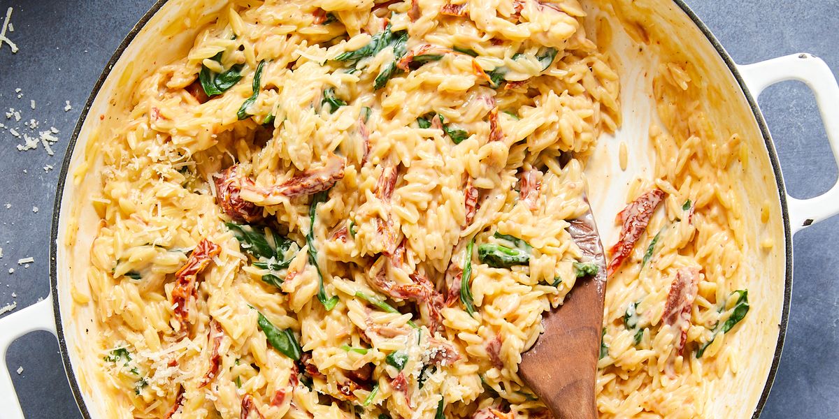 Can’t Get Enough Of Our Tuscan Chicken? You’ll Be Obsessed With This Creamy Tuscan Orzo