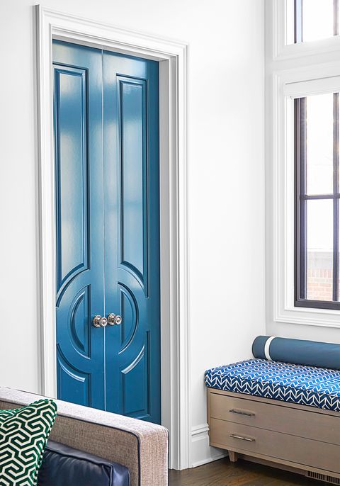 blue painted door