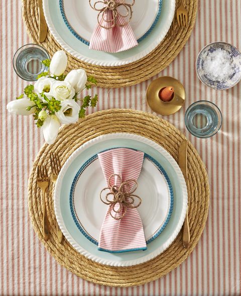 diy ideas with rope placemat and a flower napkin ring made from rope