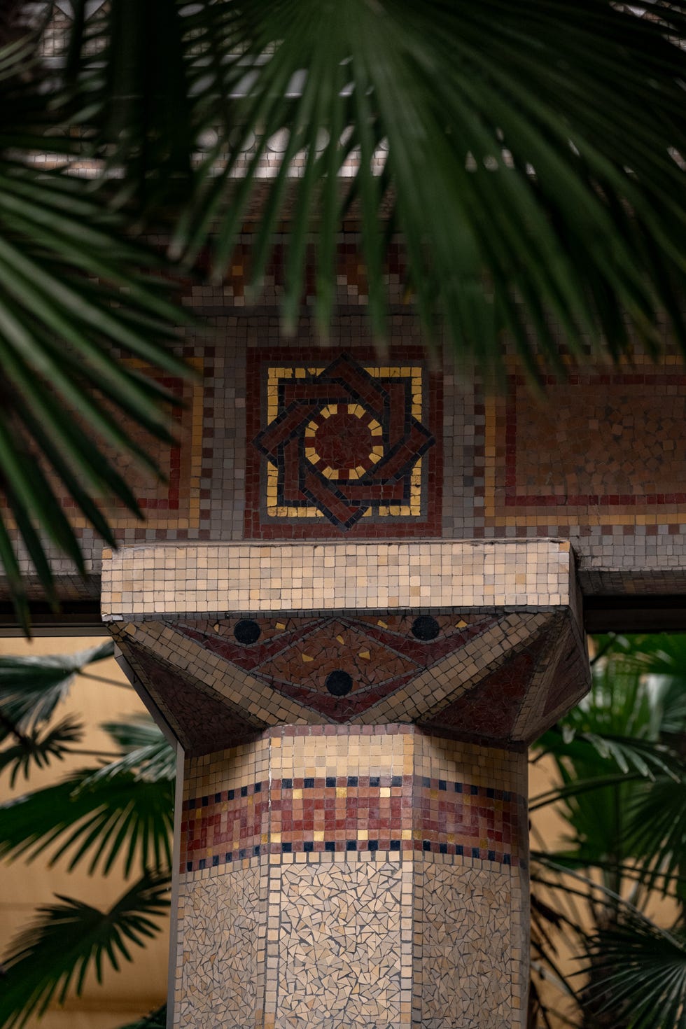art deco mosaic pillar