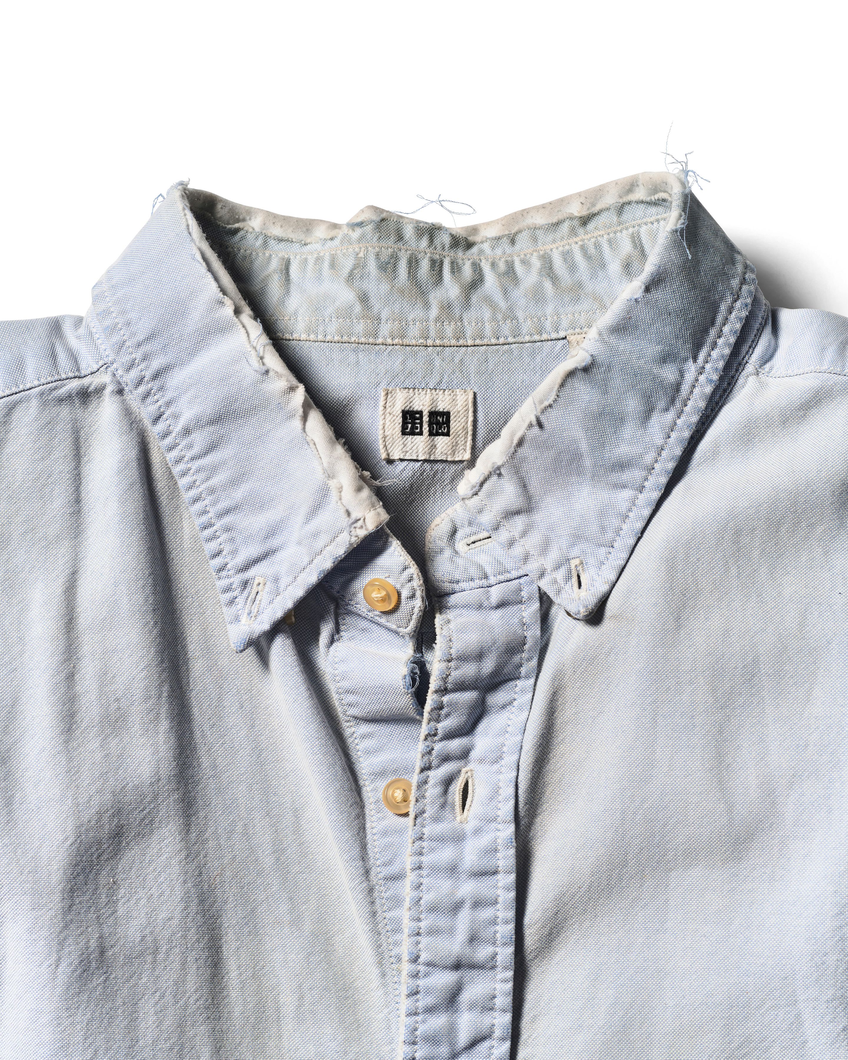 Uniqlo Men039s ButtonDown Long Sleeve Oxford Shirt Blue Check Size XS  EUC  eBay