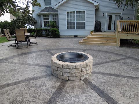 fire pit on a patio from diy outdoor fireplace ideas