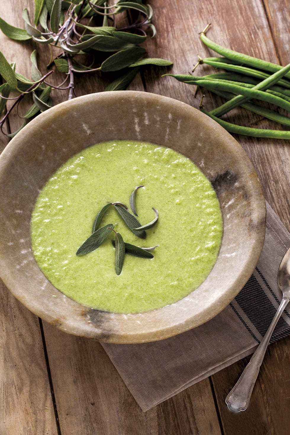 crema de judías verdes con yogur
